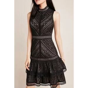Anthropologie Hailee C Bella Lace Mini Dress Small Cocktail Event Wedding Party